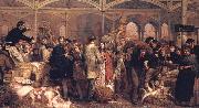 George Elgar Hicks Billingsgate Fish Market oil painting